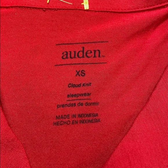 Auden Red Cloud Knit Pajama Top Size XS Relaxed | NWT - Picture 3 of 5